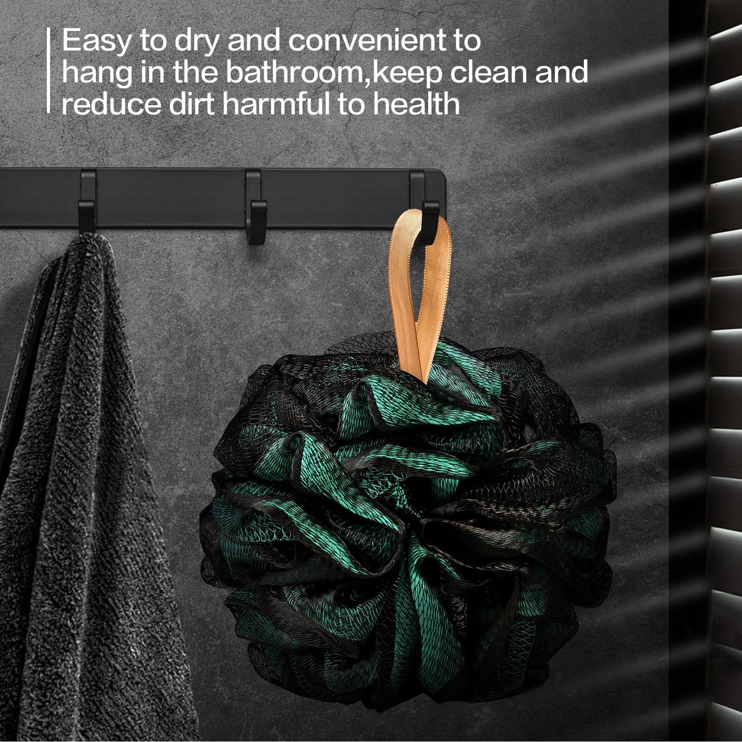 Fishent Bath Sponge Bath Loofah, Soft Mesh Pouf Shower Puffs Loofa Exfoliating Body Scrubber Shower Loofahs 4 Pack 60g Ball for Men and Women Beauty and Personal Care Fishent