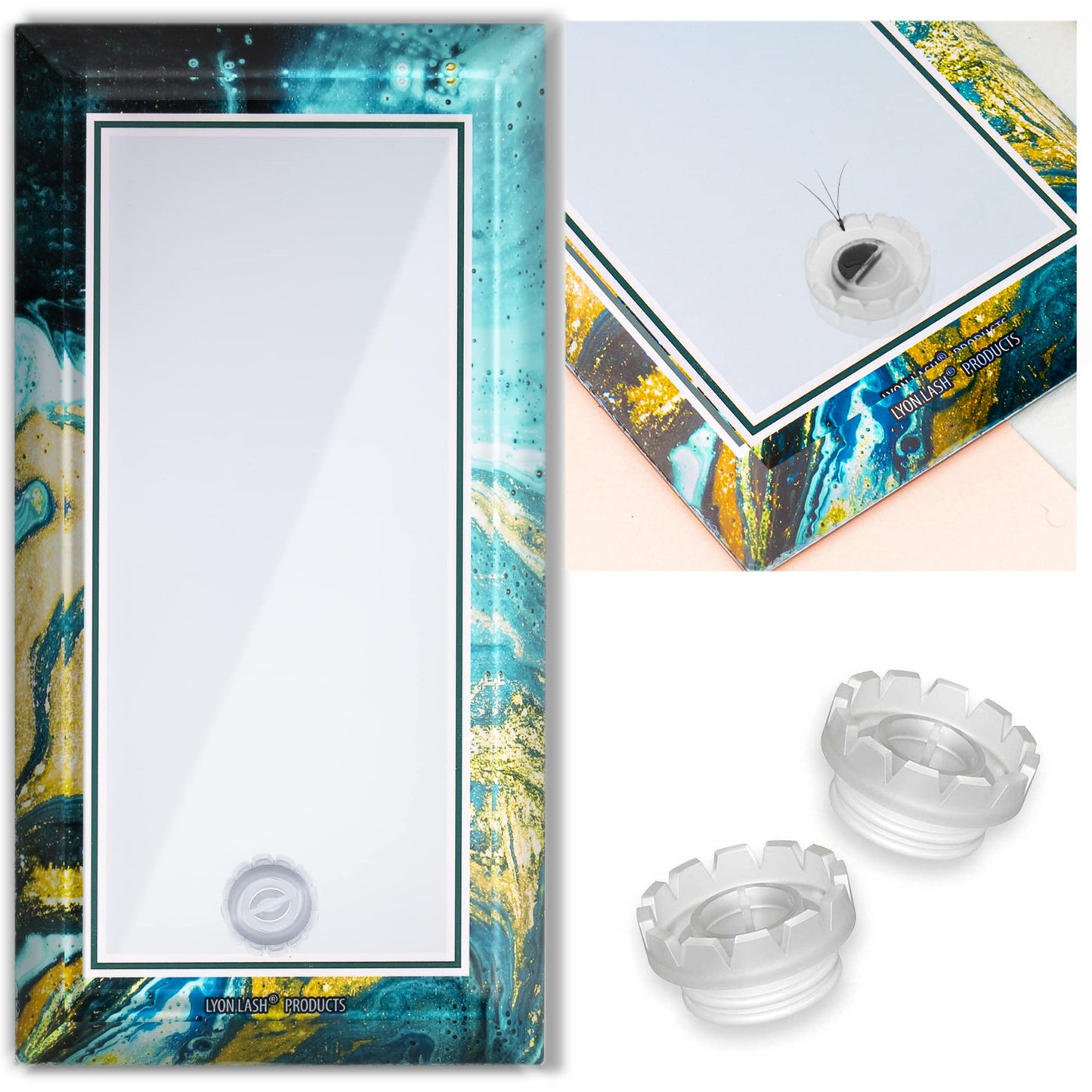 Lyon Lash Glass Lash Tile & 200pcs lash fan cups for Eyelash Extensions | Reusable Lashes Palette 3.2"x6.3"x0.4" for Classic & Volume Lashing | Beauty & Personal Care Lyon lash