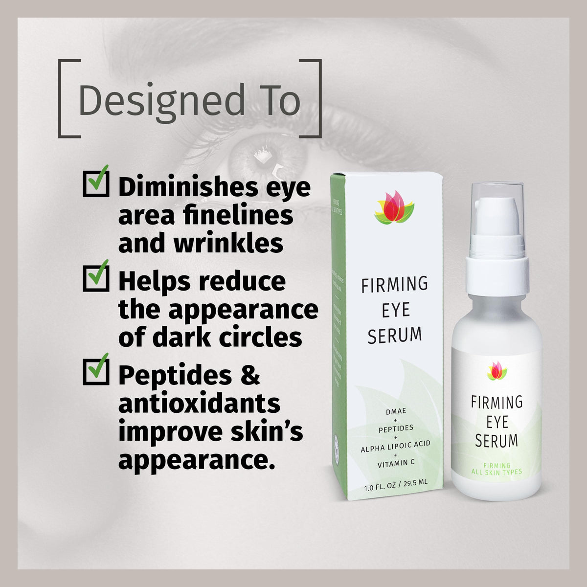 Firming Eye Serum with Alpha Lipoic Acid & Vitamin C Ester, 1 oz