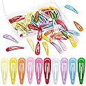 60Pcs Snap Hair Clips for Girls, Gingbiss 2 inch Silicone Coating Colorful Metal Hair Barrettes with Storage Case for Women Girls Kids, No Slip Hair Beauty & Personal Care Gingbiss