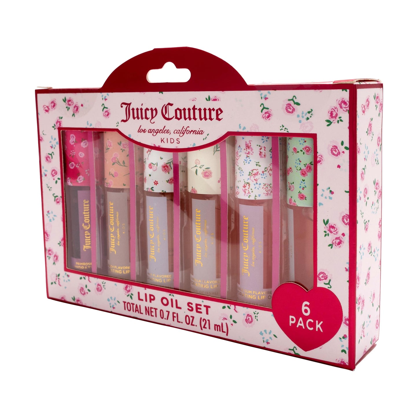 Juicy Couture Kids Hydrating Lip Oil Set, 6 Pack Floral Tubes, Tinted Lip Oil Gift Set for Girls and Tweens Beauty & Personal Care Juicy Couture