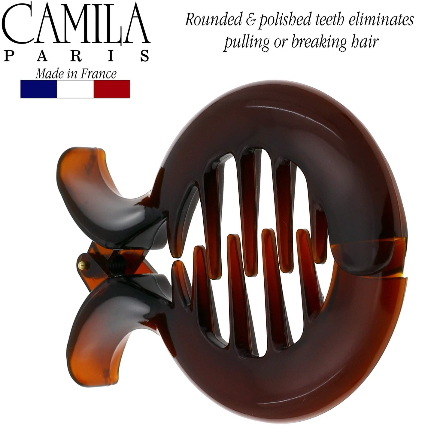 Camila Paris CP1362 French Hair Clip for Women, Girls Round Fish Hair Claw Clips Ponytail Holder Fashion Durable and Styling Hair Accessories Beauty & Personal Care Camila