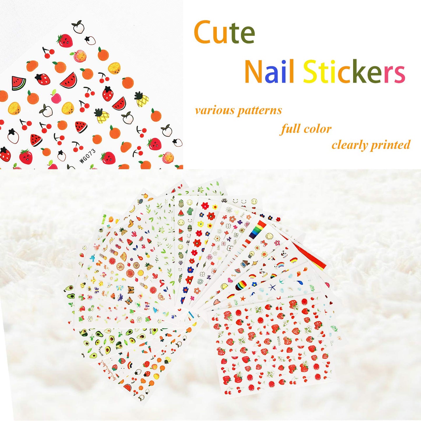 New 16 Large Sheets Nail Stickers for Women Kids Teens Little Girls Self Adhesive Nail Decals for Nail Art Decoration Include Flowers Butterfly Plants Beauty & Personal Care IHUKEIT