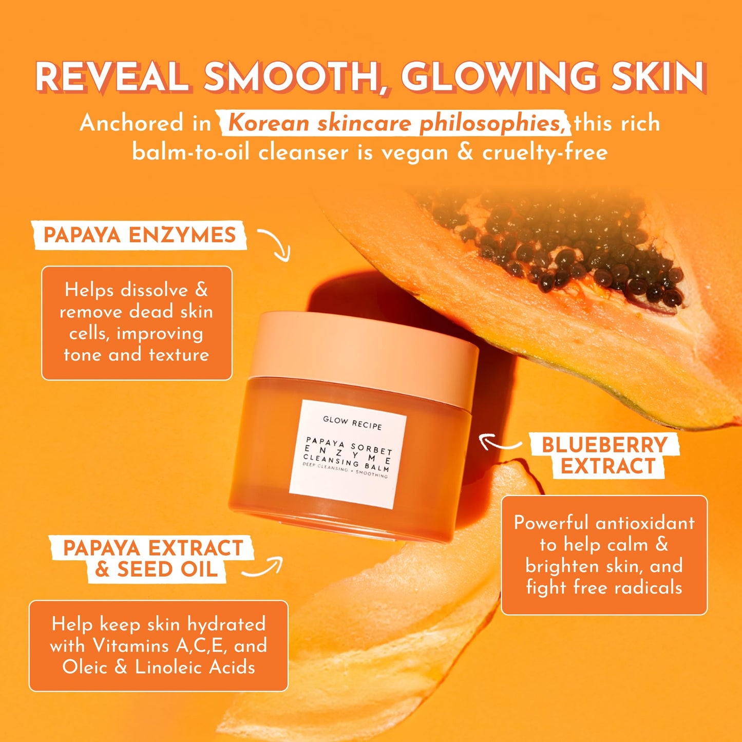 Glow Recipe Papaya Enzyme Cleansing Balm 3.38 oz – Makeup Remover & Gentle Exfoliating Face Wash to Melt Makeup, Even Skin Tone & Hydrate Beauty & Personal Care Glow Recipe