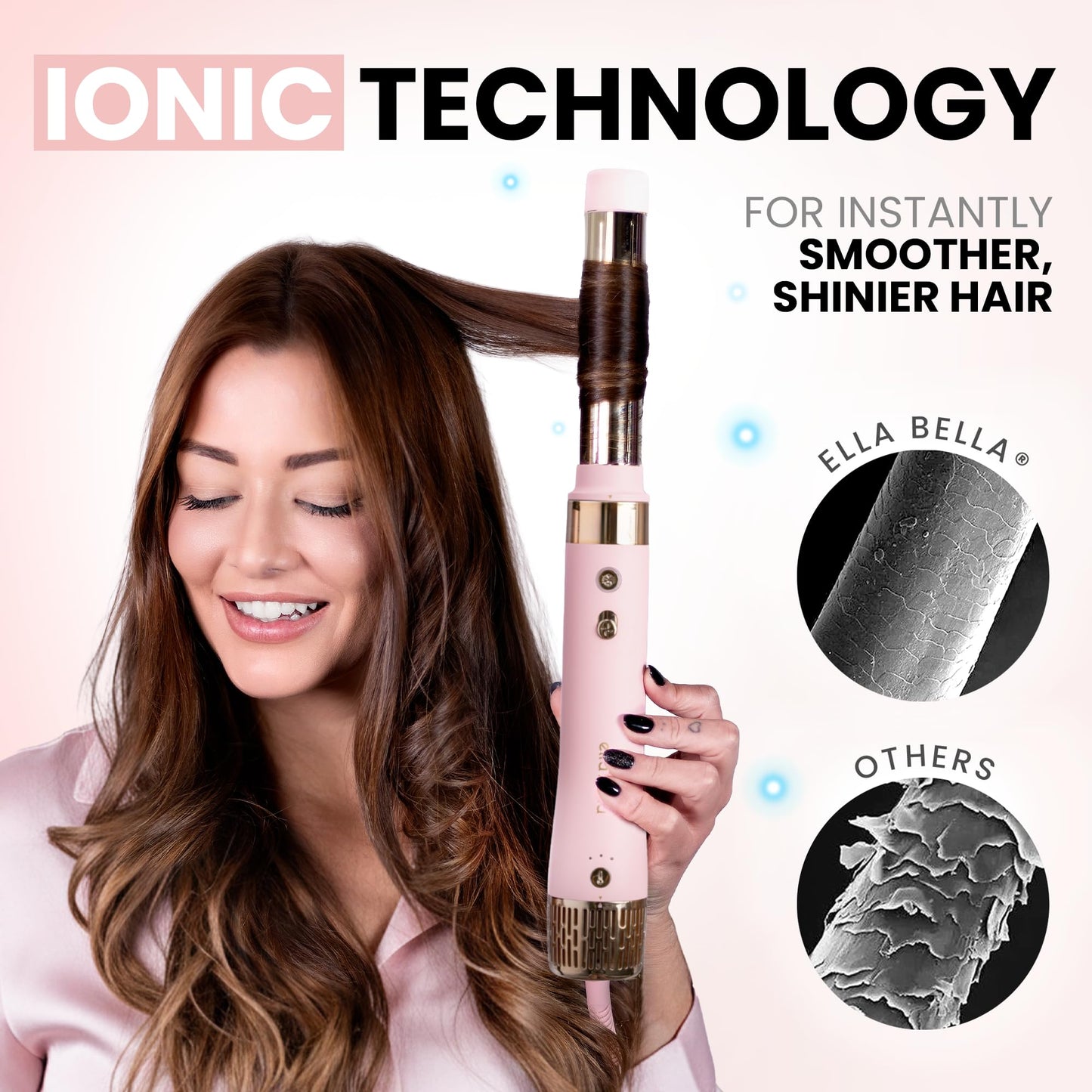 ELLA BELLA® 6 in 1 Professional Hot Air Styler • Powerful Hair Dryer & Straightener Set • Styling Without Heat Damage • Fast Drying Curling Volumizing Beauty and Personal Care ELLA BELLA