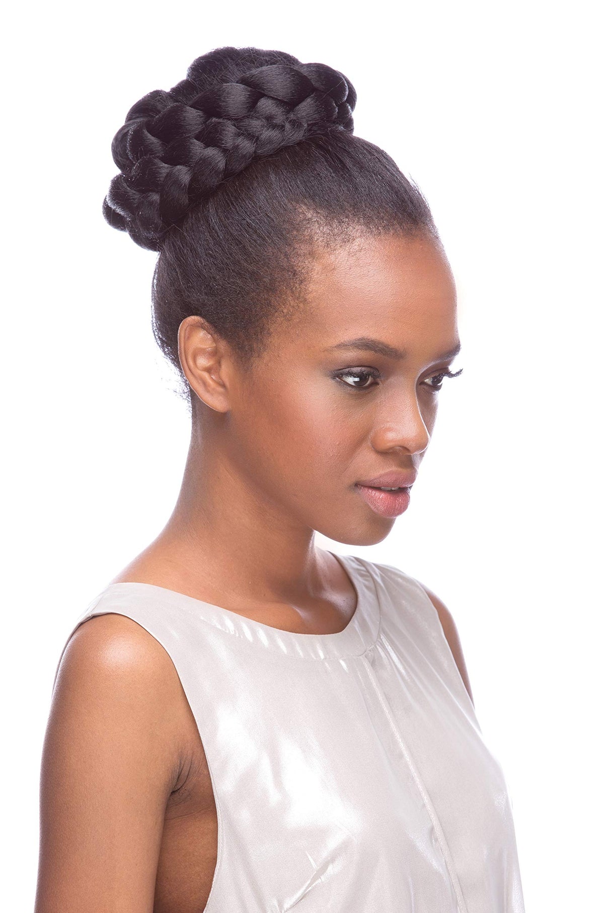 Draw String Braid Hair Piece Color M4.27 - Sepia Wigs 30" Long Thick Synthetic African American Bun Updo Formal Length Womens Coil Trenza Peluca