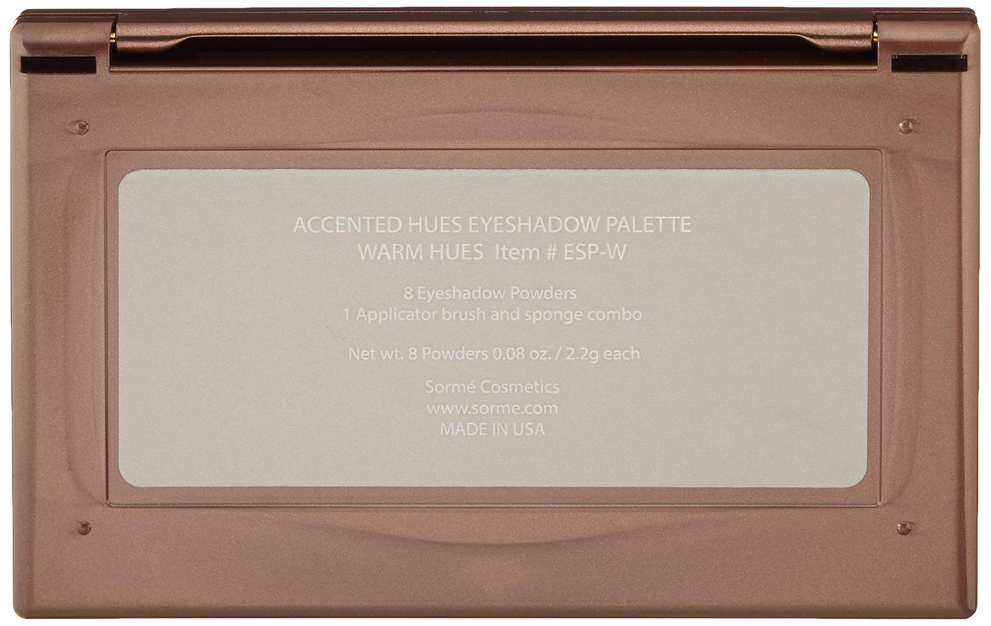 Sorme Cosmetics Accented Hues Eyeshadow Palette in Warm (0.64oz) | 8 Pans of Metallic, Shimmer, and Matte Eyeshadows | With Dual-Ended Makeup Brush Beauty & Personal Care SORMÉ