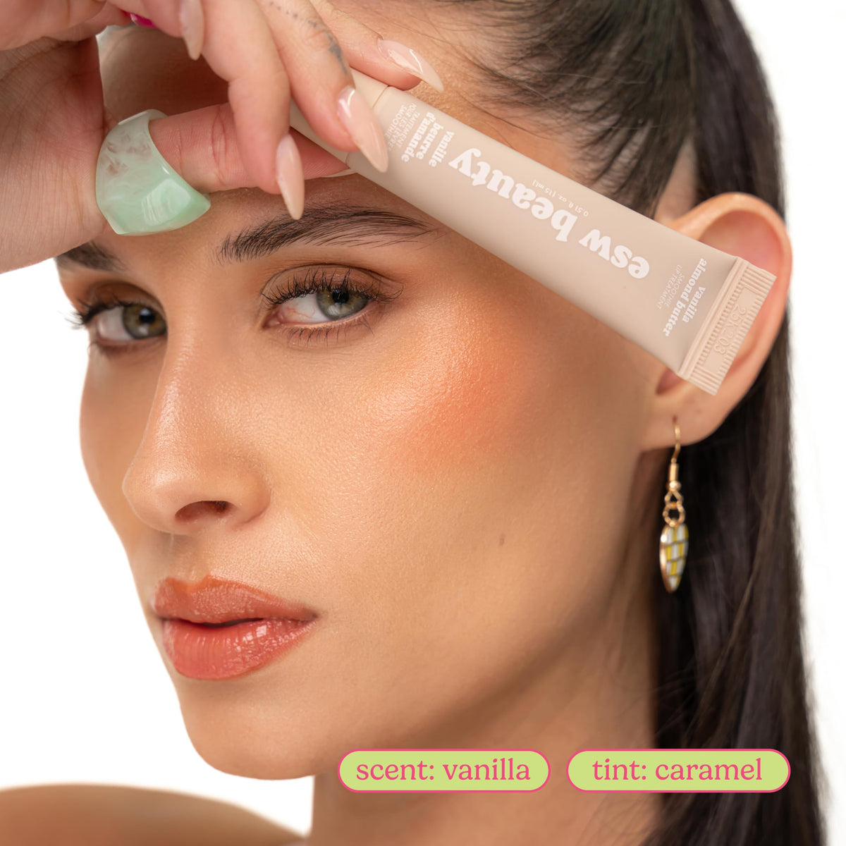 ESW Beauty Vanilla Almond Butter Lip Treatment - Light Caramel Brown Tint with Shea Butter, Vitamin E, Vanilla & Almond for Enhanced Protection & Skin Beauty & Personal Care ESW Beauty