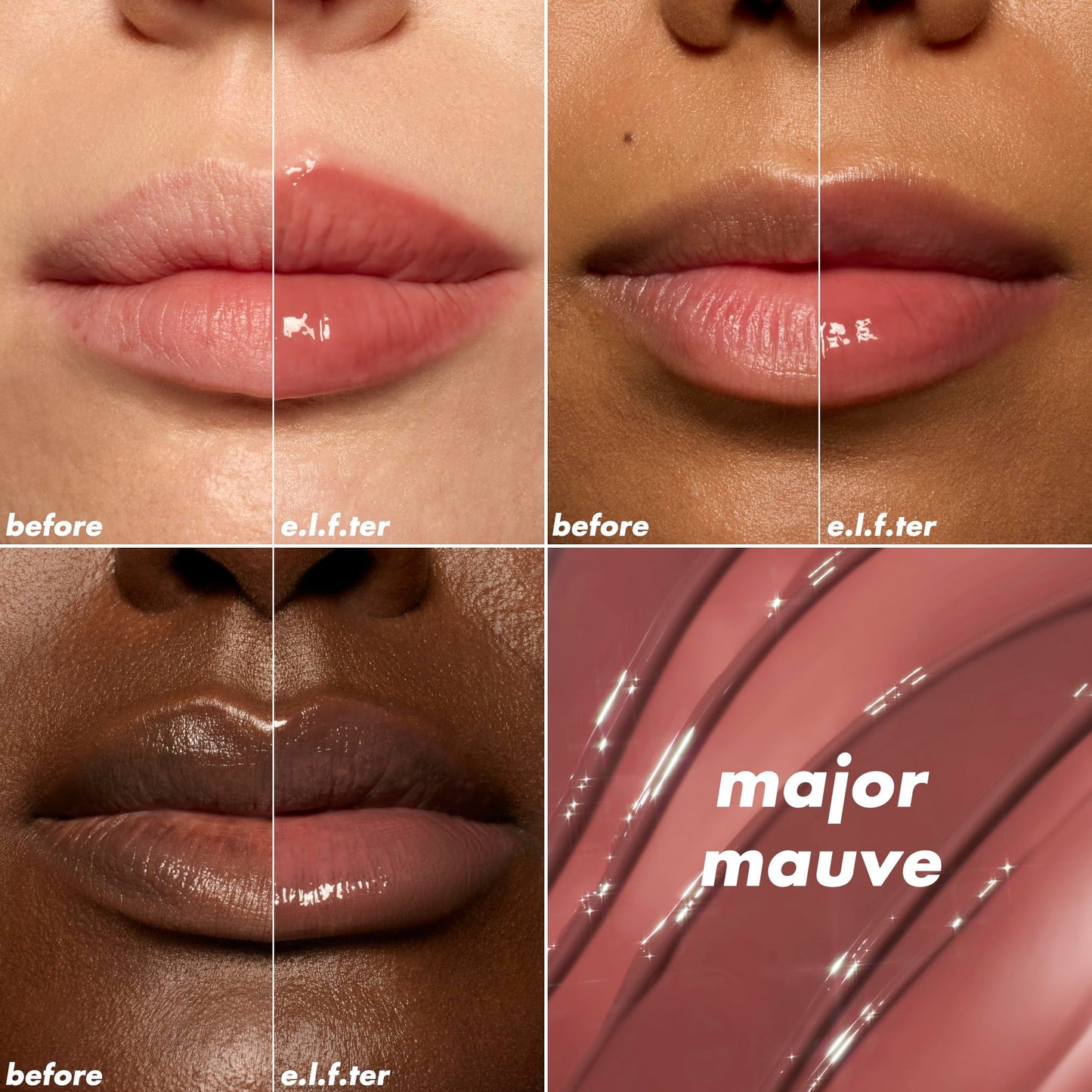 e.l.f. Glow Reviver Plumping Lip Oil, Tinted Lip Plumper For A High-Shine, Plump Finish, Infused With Jojoba Oil, Vegan , Major Mauve Beauty & Personal Care e.l.f.