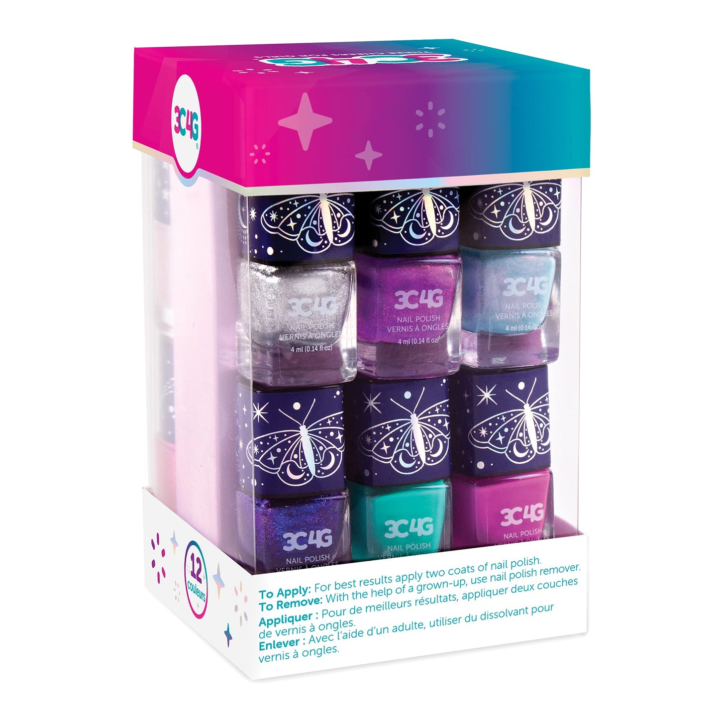 Celestial 12-Pack Nail Polish Tower for Girls & Teens - 12 Vibrant, Non-Toxic Colors - Safe & Fun Nail Polish Set for Kids Ages 8+ Perfect Beauty & Personal Care 3C4G THREE CHEERS FOR GIRLS