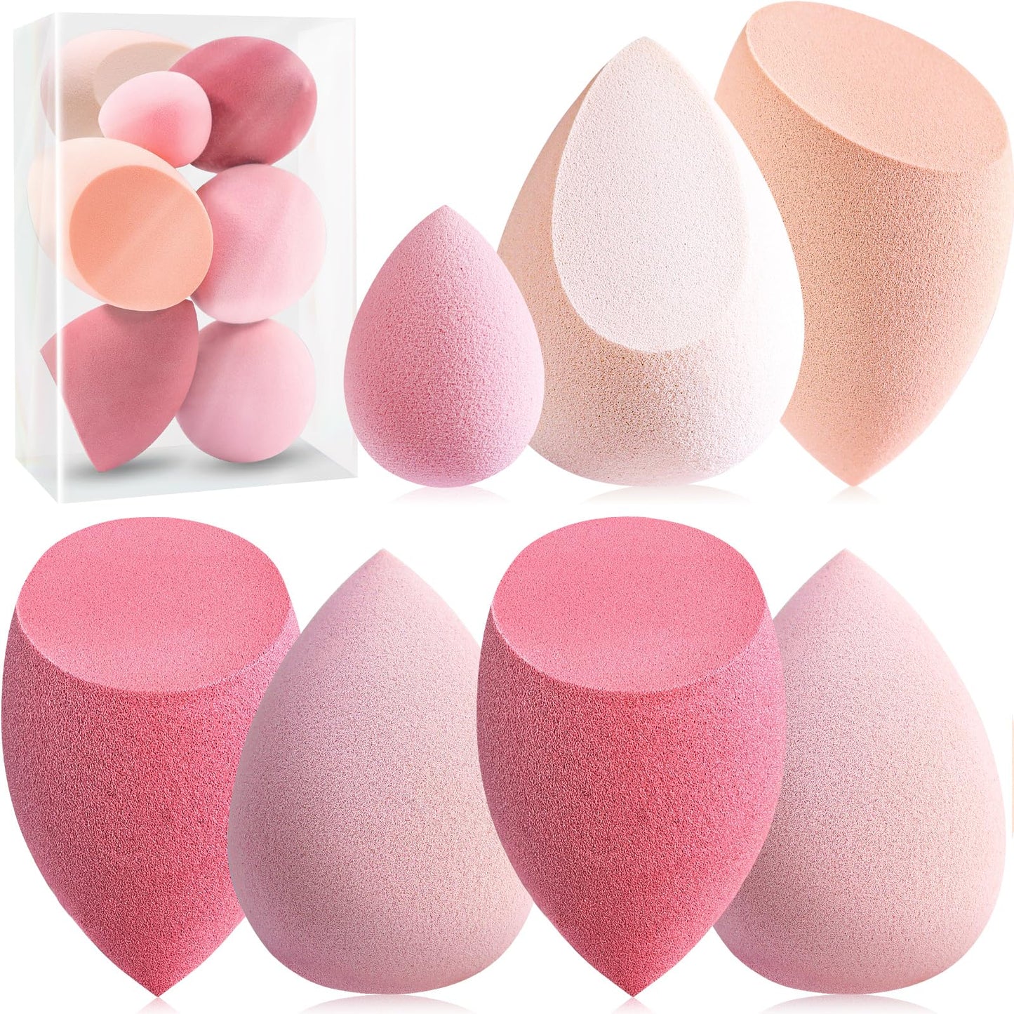 Foonbe Makeup Sponge Set, 7 Pcs Multi Colored Blender Sponges Beauty and Personal Care Foonbe