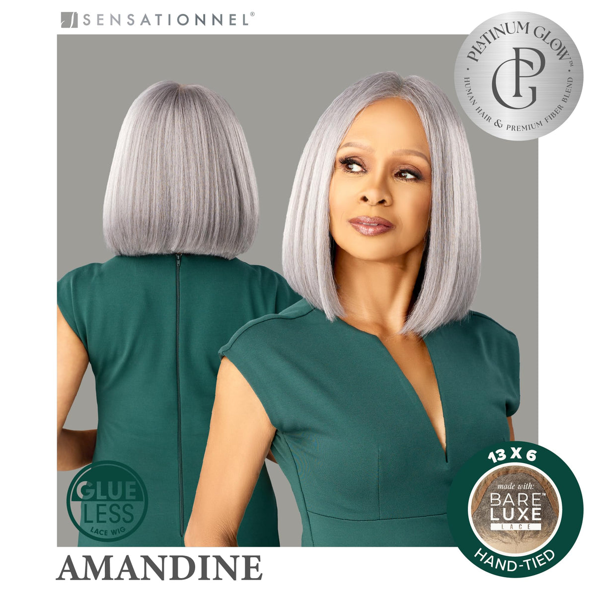 Sensationnel Platinum Glow 13x6 Wig-Amandine, 1B OFFBLACK