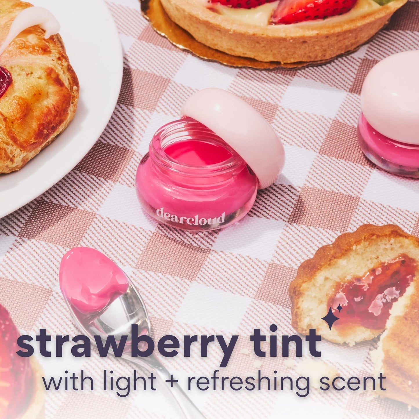 dearcloud Dewy Lip Jam - Lip Balm with Vitamin E (Strawberry Peach) Beauty and Personal Care dearcloud