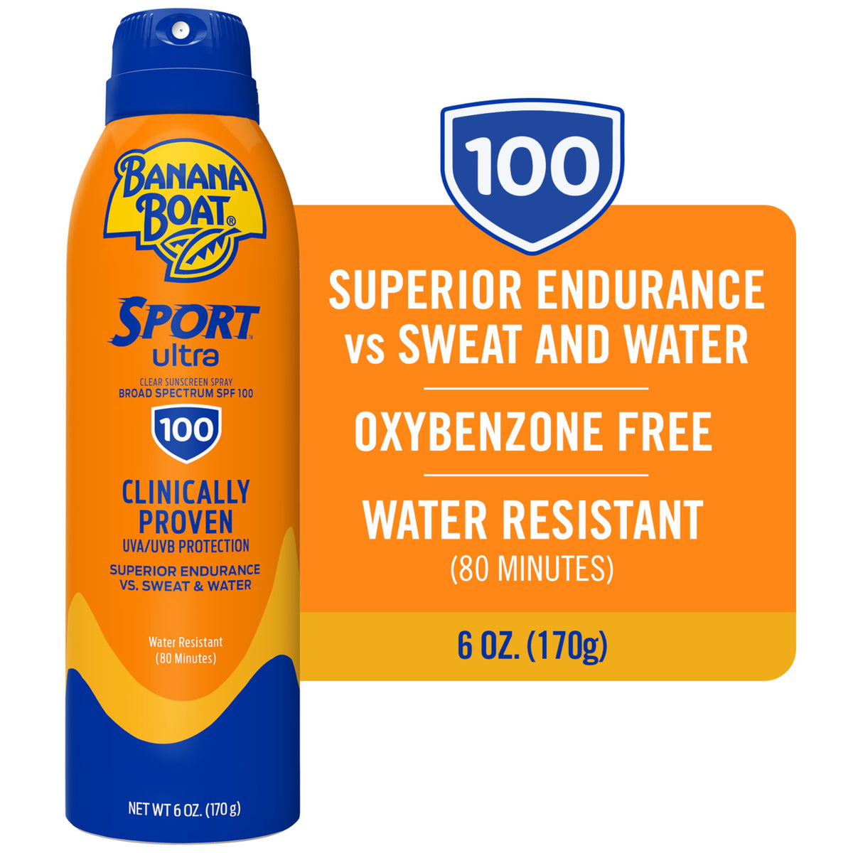 Banana Boat Sport Ultra SPF 100 Sunscreen Spray, 6oz | Sport Sunscreen Spray SPF 100, Banana Boat Sunscreen SPF 100 Spray, High SPF Sunscreen Beauty & Personal Care Banana Boat