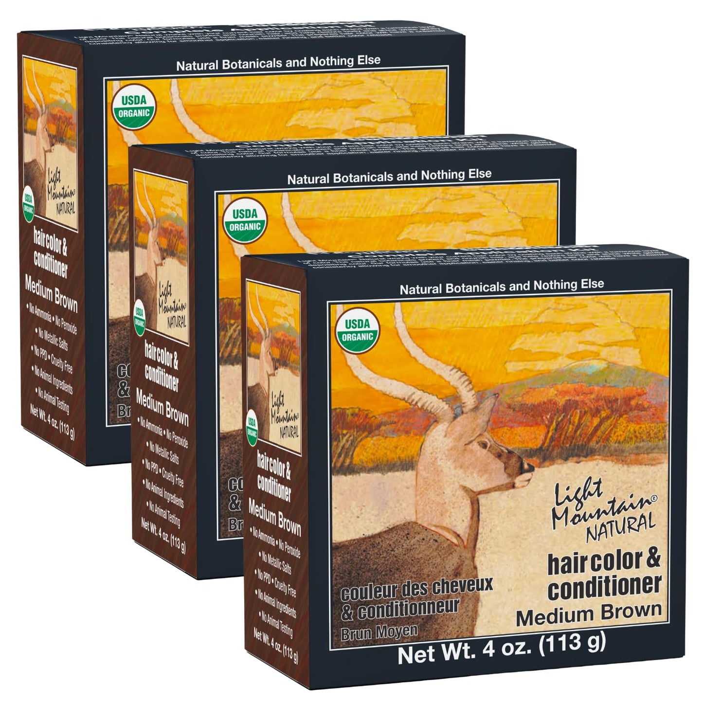 Light Mountain Henna Hair Color & Conditioner - Medium Brown Hair Dye for Men/Women, Organic Henna Leaf Powder and Botanicals, Chemical-Free Beauty & Personal Care LIGHT MOUNTAIN