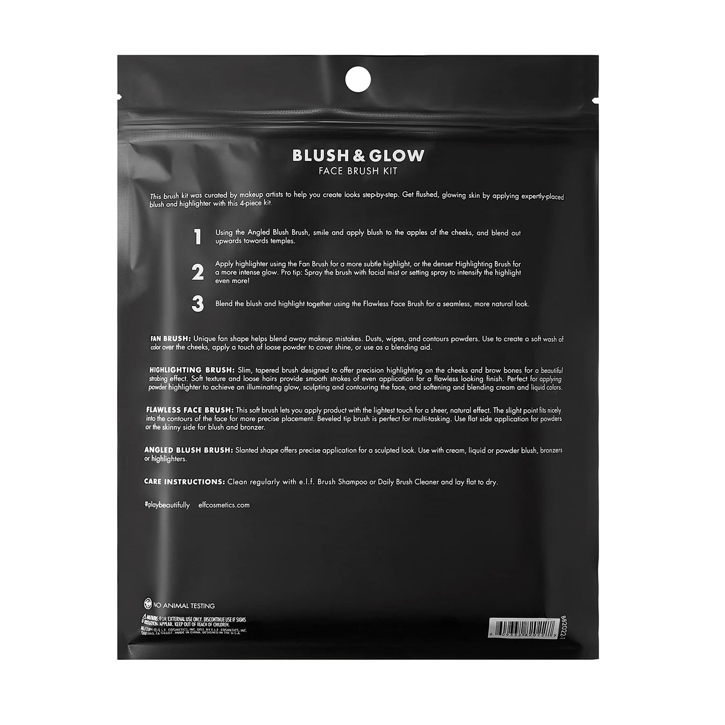 e.l.f. Cosmetics Blush & Glow Brush Kit, Blushes For Applying Powder, Blush, Bronzer & Highlighter, Creates A Seamless Finish Beauty & Personal Care e.l.f.