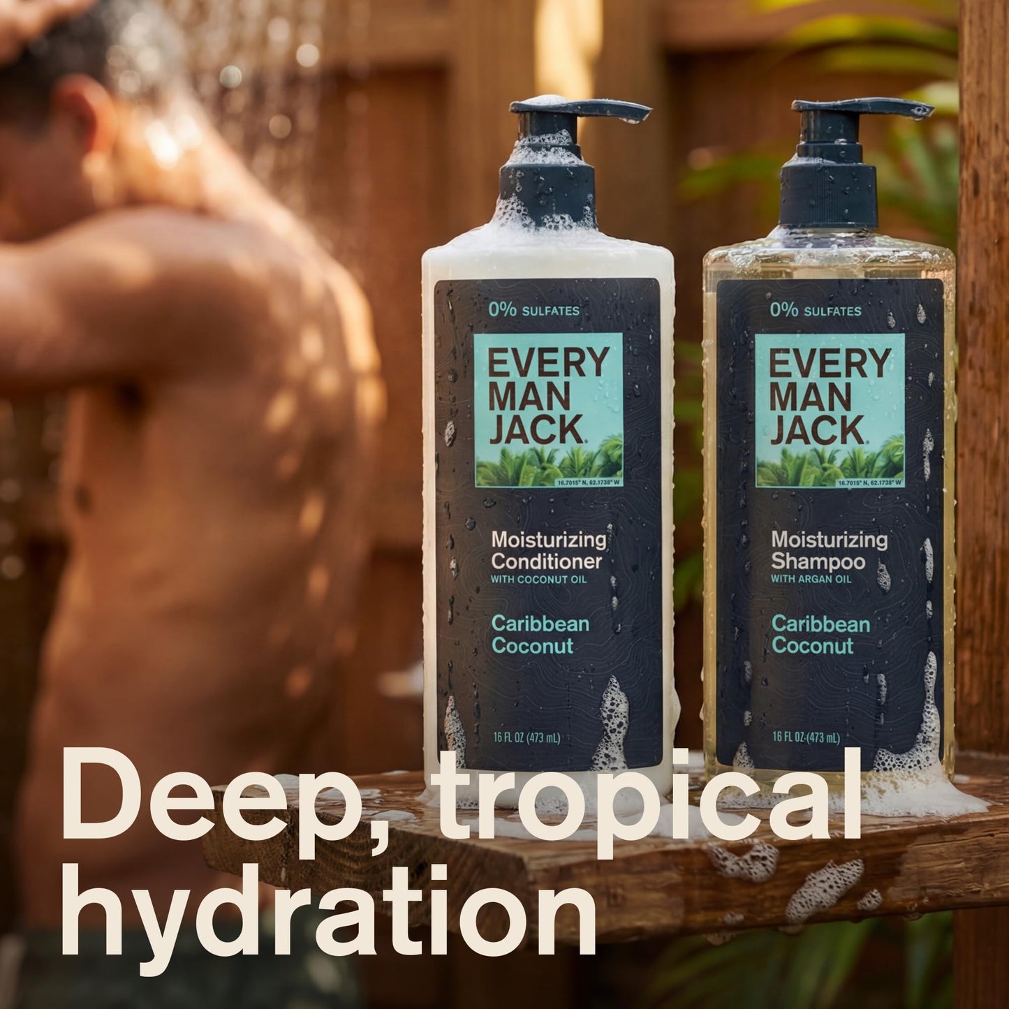 Every Man Jack Men's Shampoo and Conditioner Set - Caribbean Coconut - Sulfate Free - Made w/Plant Powered Moisturizing Ingredients like Coconut Beauty & Personal Care Every Man Jack