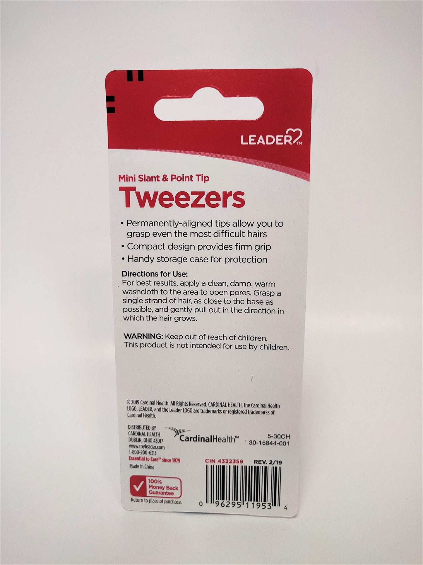 LEADER Tweezers Mini Slant/Point with Case Beauty and Personal Care Leader