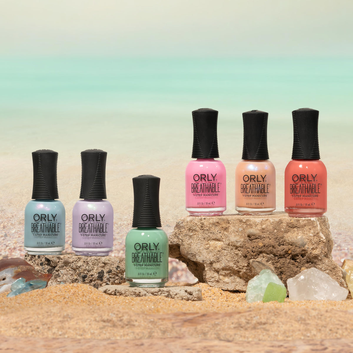 Orly Breathable Nail Polish Collection 'Tide & Seek' | Creme & Jelly 'Crelly' Shades for Spring and Summer (Self Reef-lection, 0.6 fl oz)