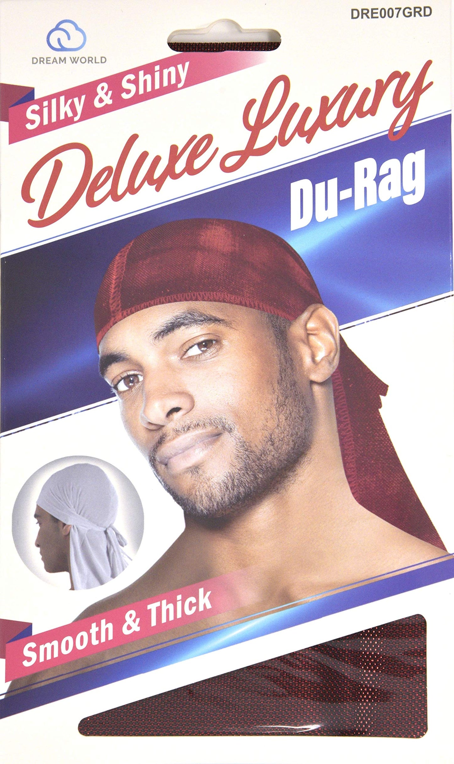 Dream Deluxe Du-Rag Glitter Red Smooth & Thick, Stretchable, Wrinkle Free, 100% Polyester Beauty & Personal Care Dream