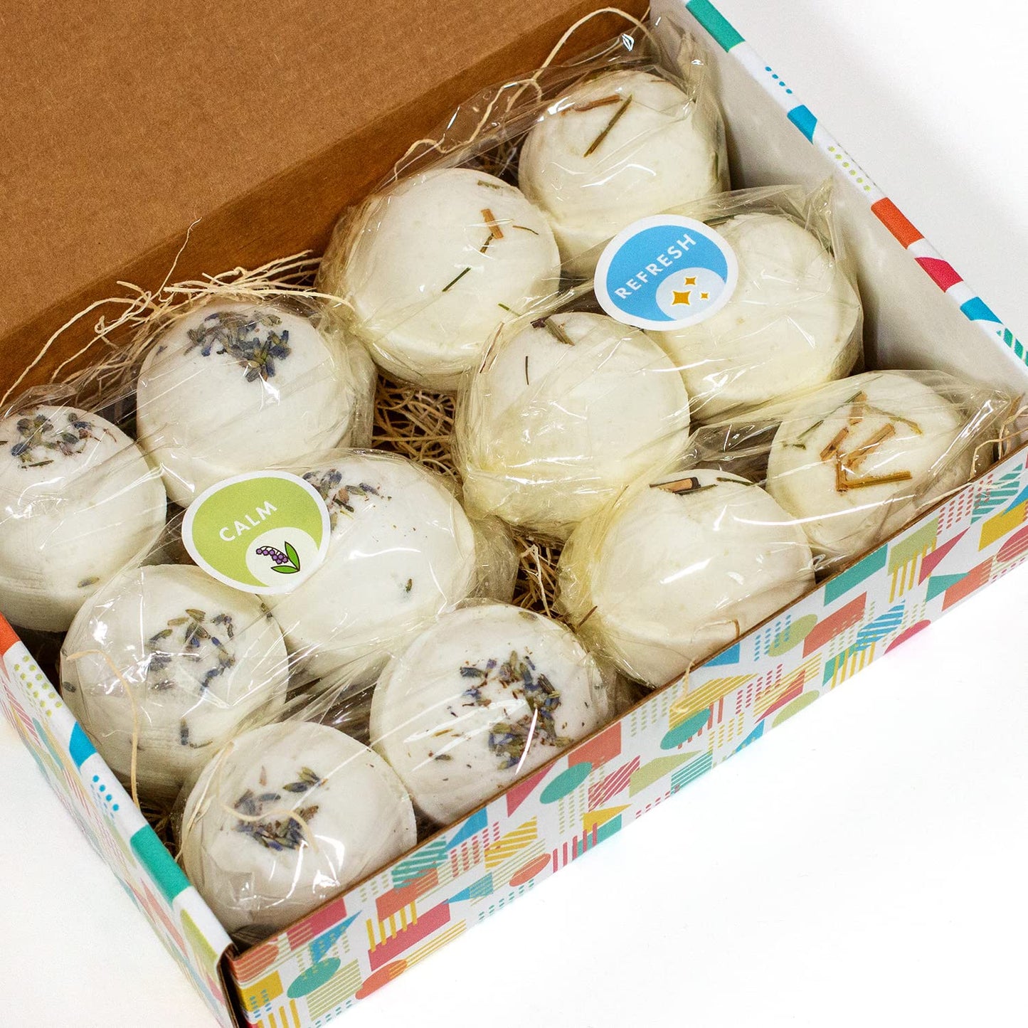 Refugee Bath Co. Variety Pack Bath Bombs, Color-Free Calm and Refresh Scents, 2.5 oz, Support Refugee Employment in The USA Beauty & Personal Care Refugee Bath Co.