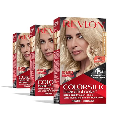 Revlon Colorsilk Beautiful Color Permanent Hair Color, (OLD VERSION) 03 Ultra Light Sun Blonde (Pack of 3) Beauty & Personal Care REVLON