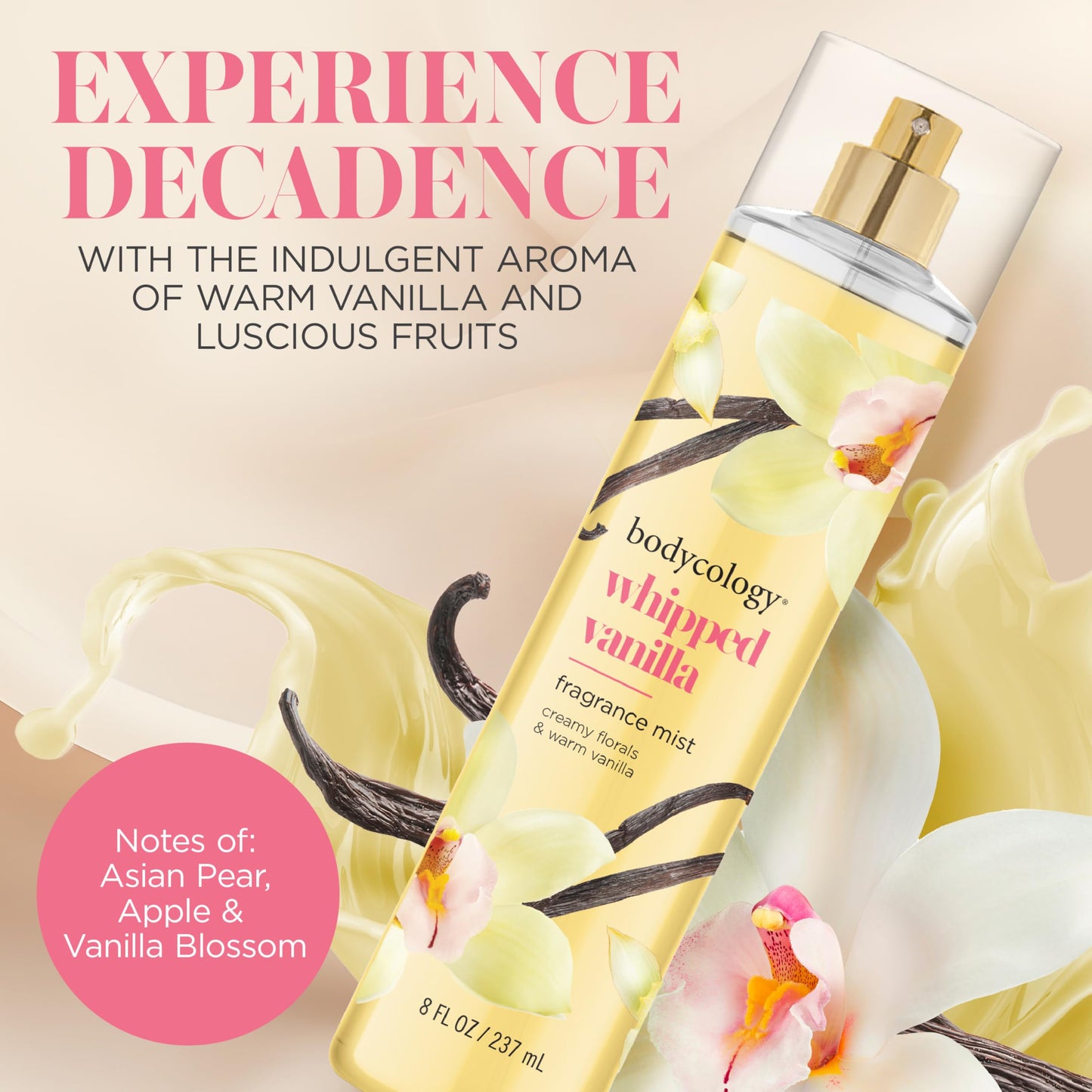 Bodycology Long-Lasting Fragrance Body Mist, Whipped Vanilla, 8 fl oz (Pack of 2) Beauty & Personal Care Bodycology