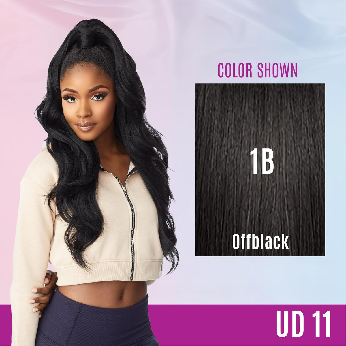 Sensationnel Instant Updown Halfwig Pony-lud 11, 1B OFFBLACK