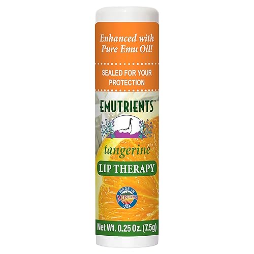 Montana Emu Ranch - Lip Therapy Lip Balm - 0.25 Ounce - Tangerine Flavor - Made with Pure Emu Oil Beauty & Personal Care Montana Emu Ranch