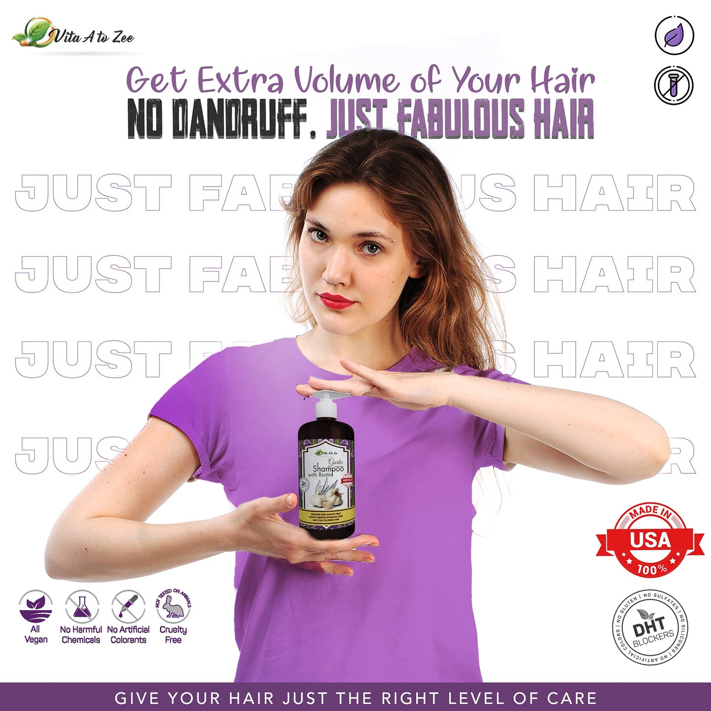 Vita A to Zee Garlic Hair Shampoo with Anti DHT Blocker - Garlic Natural Hair Treatment for Hair Growth, Thickening, Loss, Thinning & Itchy Scalp Beauty & Personal Care Vita A to Zee