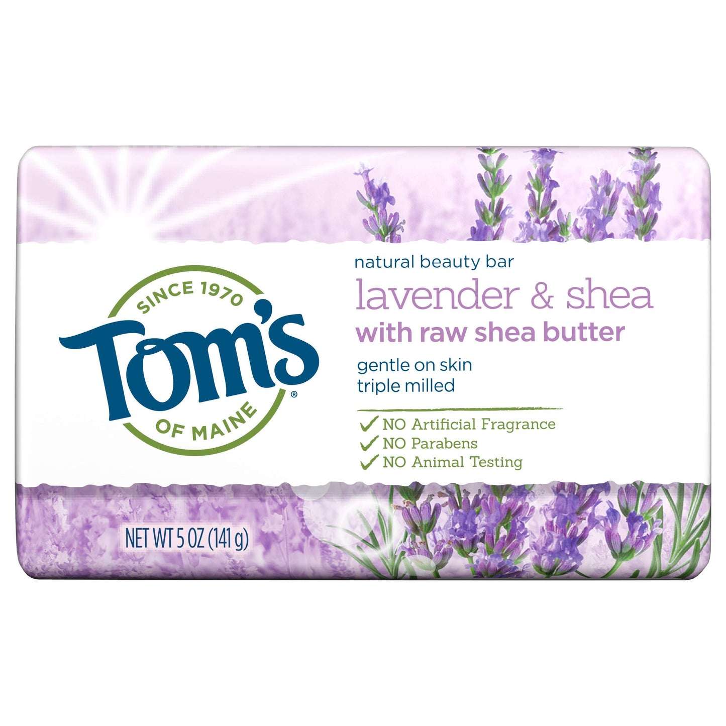 Tom's of Maine Natural Beauty Bar Soap, Lavender & Shea With Raw Shea Butter, 5 oz. Beauty & Personal Care Tom's of Maine
