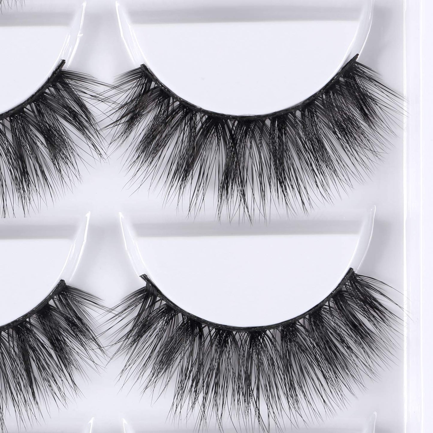 3D False Eyelashes, 3D Faux Mink Fake Eyelashes Handmade Dramatic Thick Crossed Cluster False Eyelashes Black Nature Fluffy Long Soft Reusable,Style 1 Beauty & Personal Care EVERMARKET