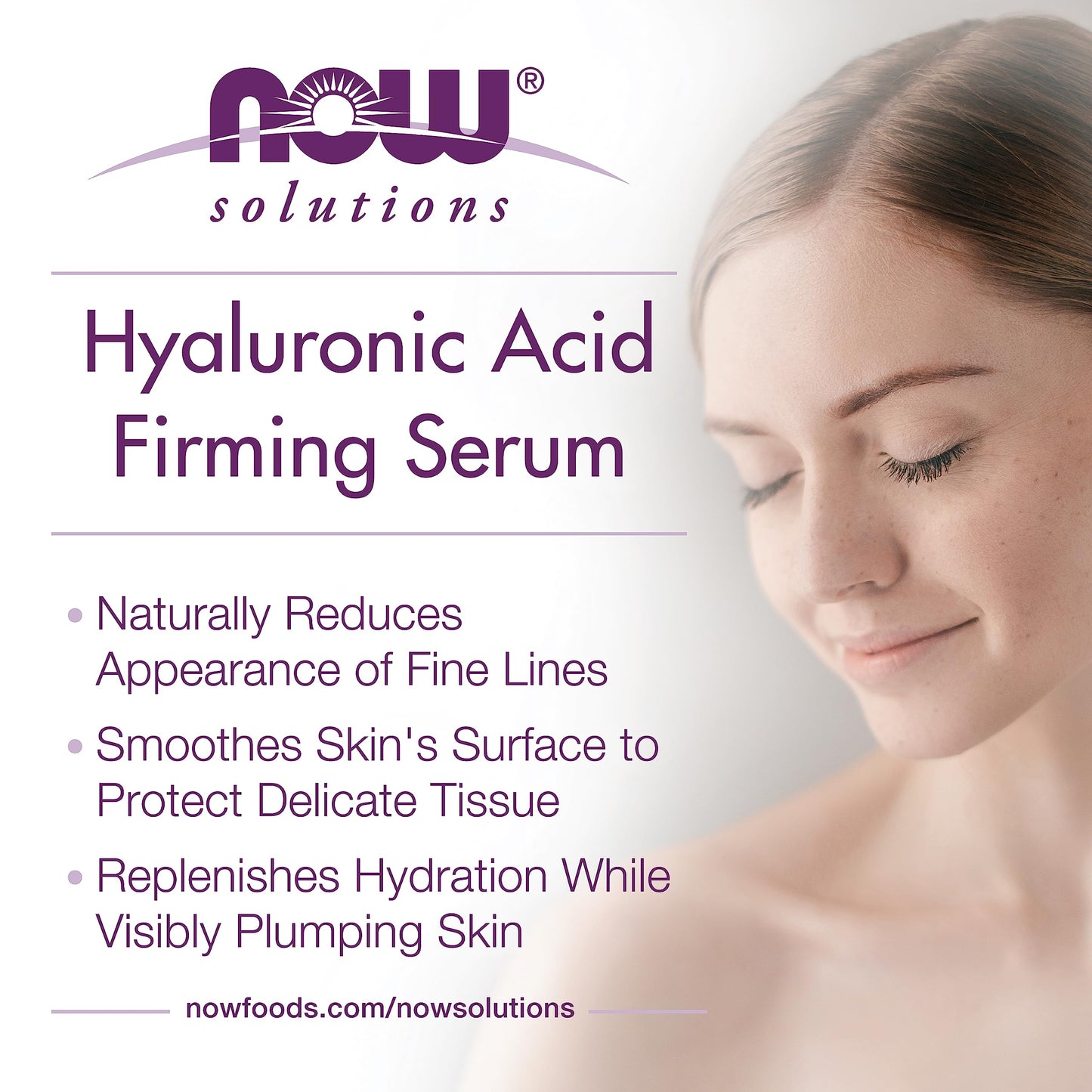 NOW Foods Solutions, Hyaluronic Acid Firming Serum, Naturally Reduces Appearance of Fine Lines, 1-Ounce Beauty & Personal Care NOW Foods