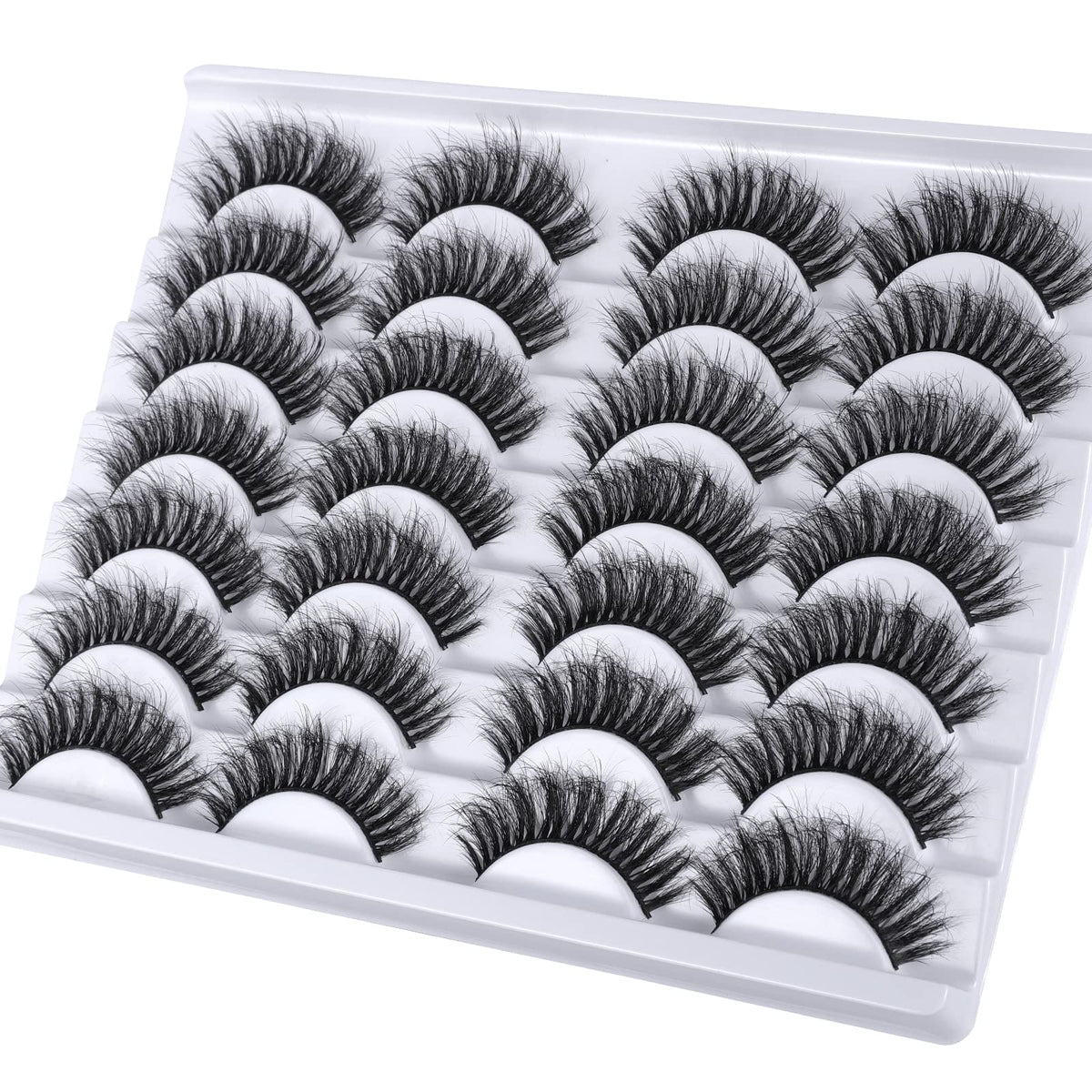 Mebver Lashes Eyelashes 8D Fluffy False Eyelashes Wispy Faux Mink Lashes Light Weight Fake Eyelashes Cat Eye Lashes 14 Pairs Pack Beauty & Personal Care Mebver