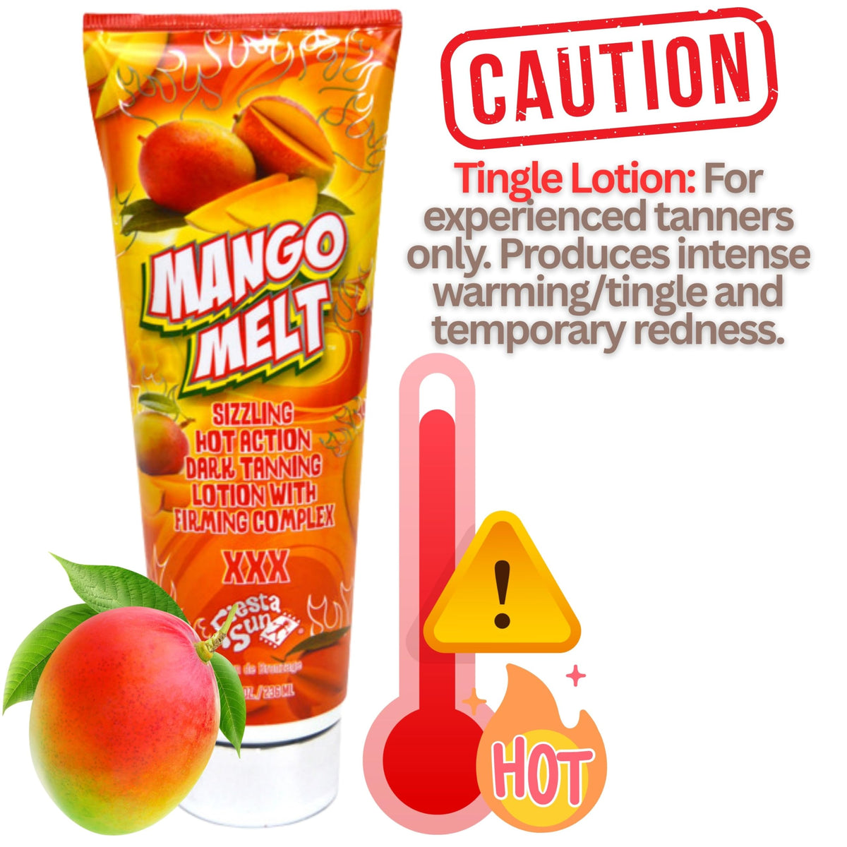 Fiesta Sun Mango Melt Sizzling Hot Action Dark Tanning Lotion, 8 fl oz, For Indoor or Outdoor Sunning Beauty & Personal Care Fiesta Sun