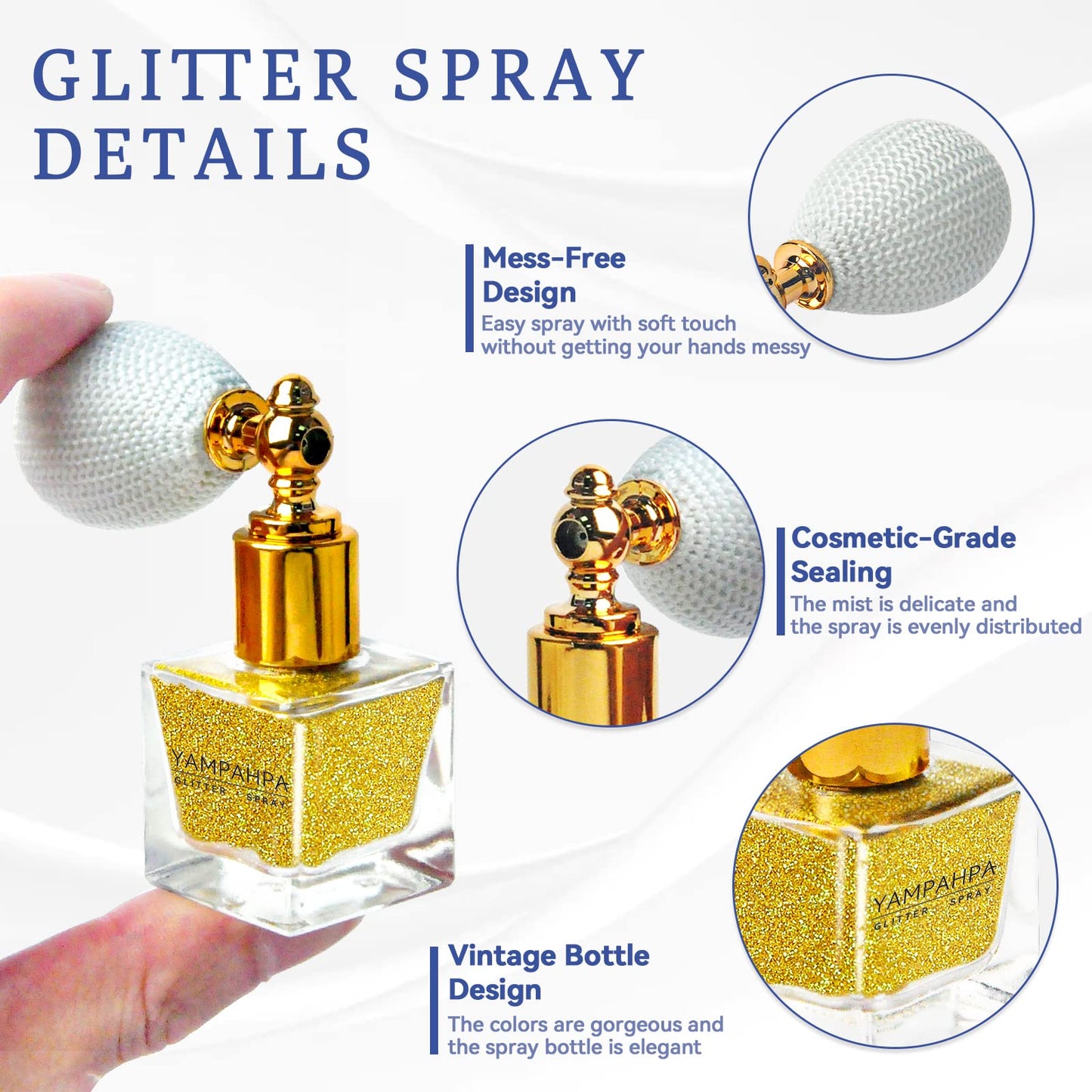Body Glitter Spray, Gold Glitter Spray for Hair and Body, Include 1 Jar of Refills Beauty & Personal Care Yampahpa
