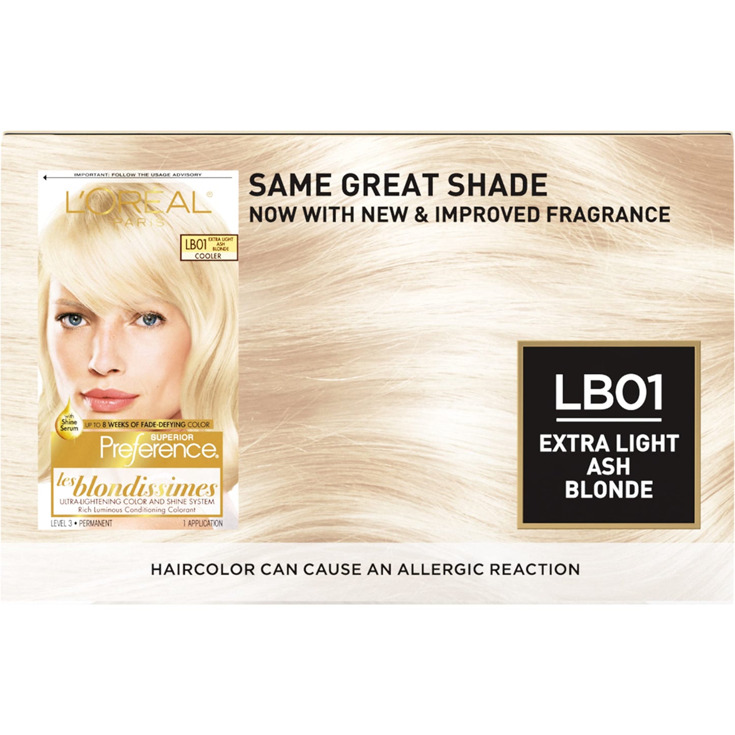 L'Oreal Paris Superior Preference Fade-Defying + Shine Permanent Hair Color, LB01 Extra Light Ash Blonde, Pack of 2, Hair Dye Beauty & Personal Care L'Oreal Paris