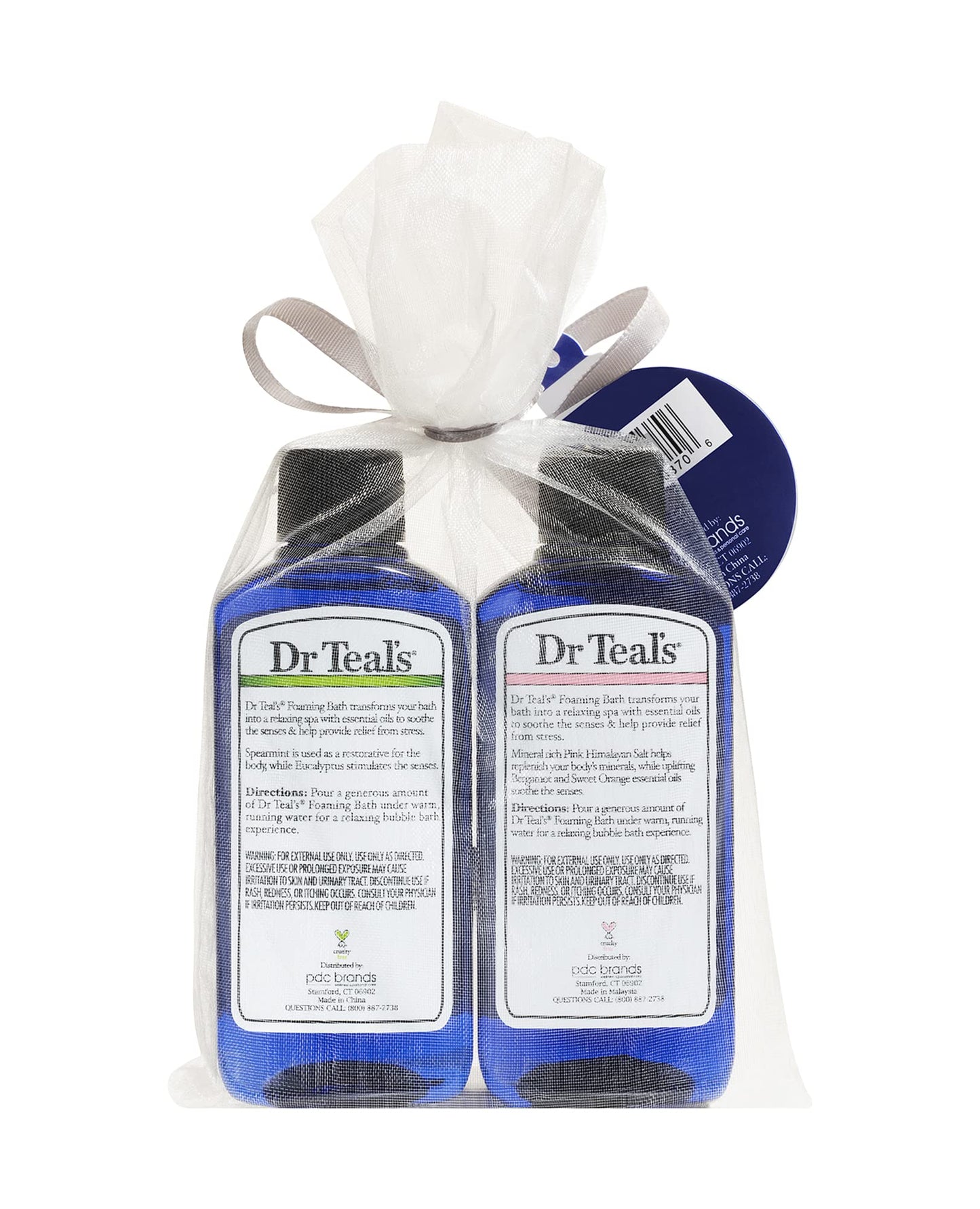 Dr Teal's Foaming Bath Holiday Gift Combo Pack (6 fl oz Total): Restore & Replenish with Pink Himalayan Salt and Relax & Relief with Eucalyptus Beauty and Personal Care Dr Teal's