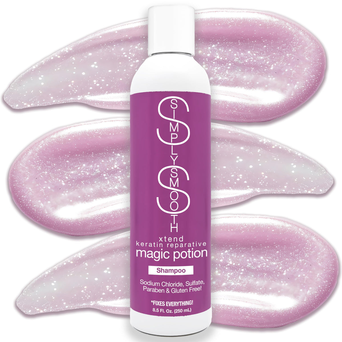 SIMPLY SMOOTH Magic Potion Shampoo Paraben Free Daily Shampoo Restore & Repair Dry, Damaged, Keratin Depleted Hair Hydrate & Create Soft, Healthy Hair