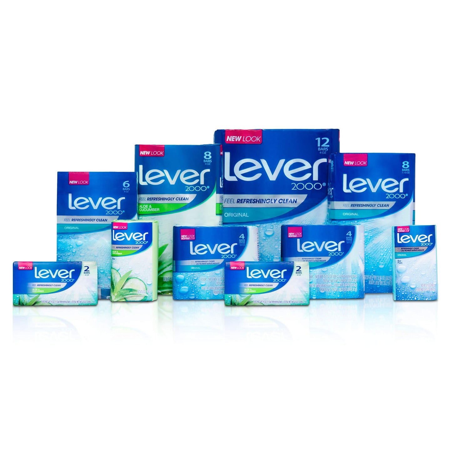 Lever 2000 Refreshing Body Soap and Facial Cleanser Aloe & Cucumber Effectively Washes Away Bacteria 4 oz 8 Bars Beauty & Personal Care Lever 2000