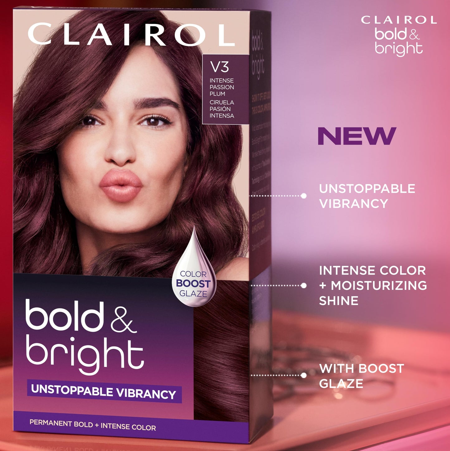 Clairol Bold & Bright Permanent Hair Dye, M5 Deepest Guava Hair Color | Intense Vibrancy + Moisturizing Shine | Includes Color Boost Glaze to Amplify Beauty and Personal Care Clairol