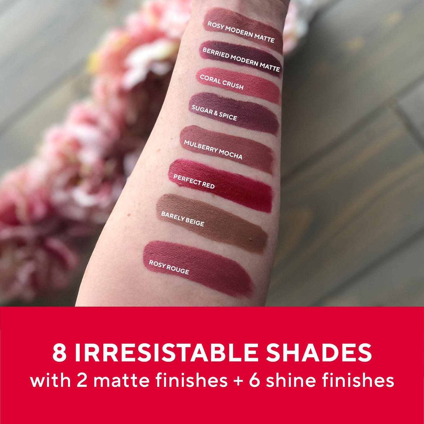 Mirabella - Sealed with a Kiss Smudge Proof Lipstick, Long-Lasting No-Bleed Lip Makeup, Hydrating Lip Color with Vegan Lanolin & Vitamin E, Rosy Beauty & Personal Care Mirabella