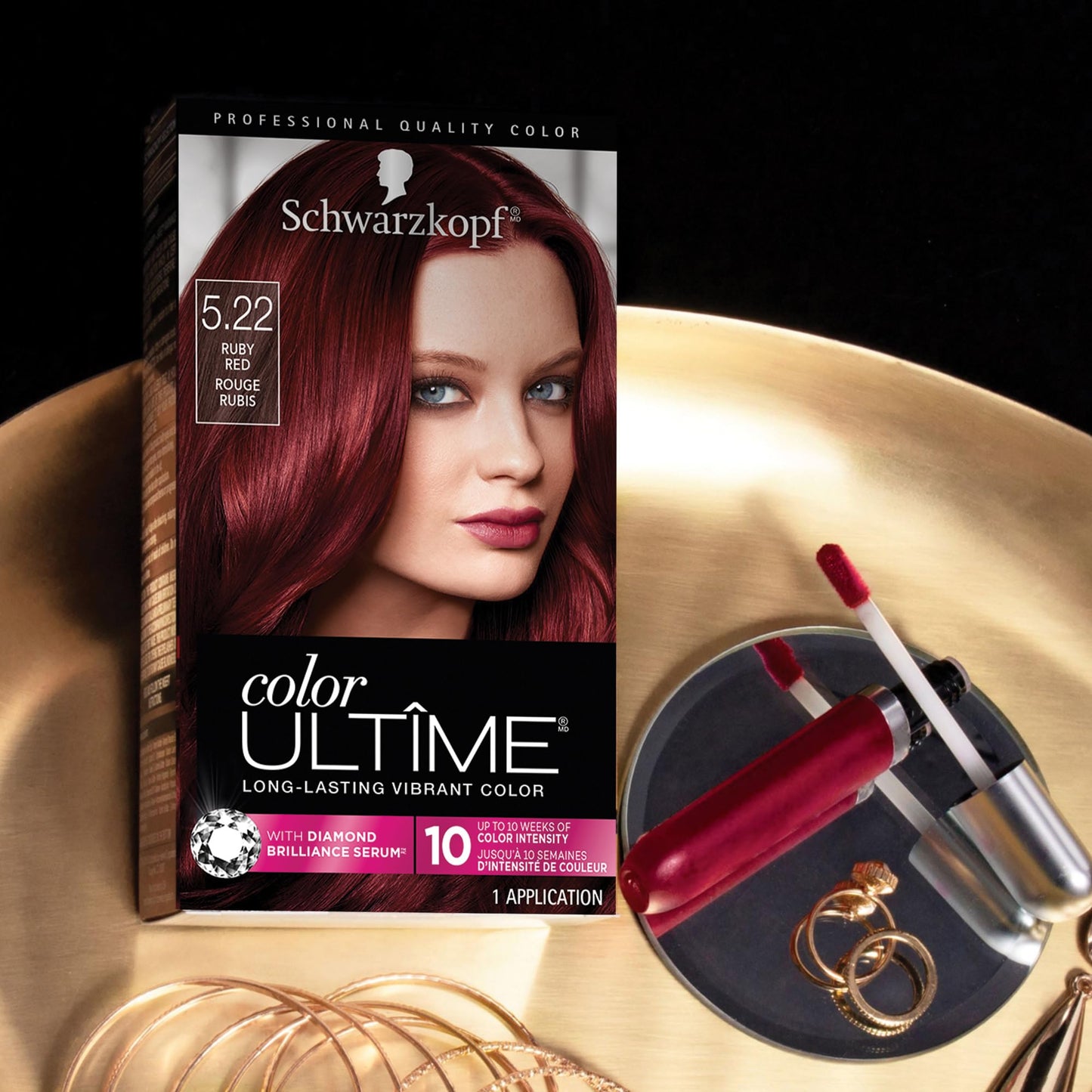 Schwarzkopf Color Ultime 5.22 Ruby Red Hair Dye, Permanent Intense Red with Diamond Brilliance, Fade-Resistant, Covers Grays, All Hair Textures Beauty & Personal Care Schwarzkopf