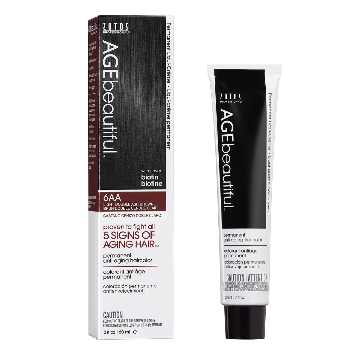 AGE beautiful Permanent Hair Color Dye Liqui Creme | 100% Gray Coverage | Anti-Aging Haircolor | Biotin for Thicker, Fuller Hair | Professional Salon Beauty & Personal Care AGE beautiful