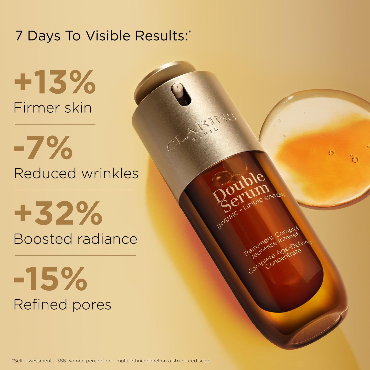 Clarins DOUBLE SERUM | Anti Aging Face Serum | Visibly Firms, Smoothes, Boosts Radiance, and Refines Pores | 24H Hydration | All Skin Types, 1.7 Fl Oz Beauty and Personal Care CLARINS