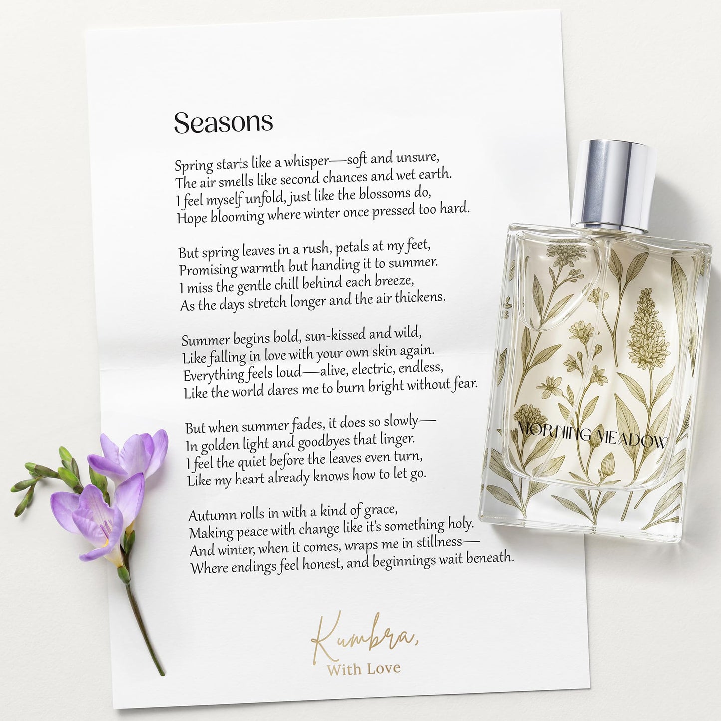 Kumbra With Love Morning Meadow Eau de Parfum 100ML - Aquatic/Fresh Perfume for Women - Long-Lasting Scent with Pear, Melon, Rose, Freesia, Musk Beauty & Personal Care Kumbra With Love
