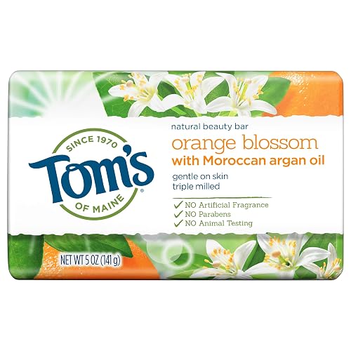 Tom's of Maine Natural Beauty Bar, Bar Soap, Natural Soap, Orange Blossom with Moroccan Argan Oil, 5 Ounce Beauty & Personal Care Tom's of Maine