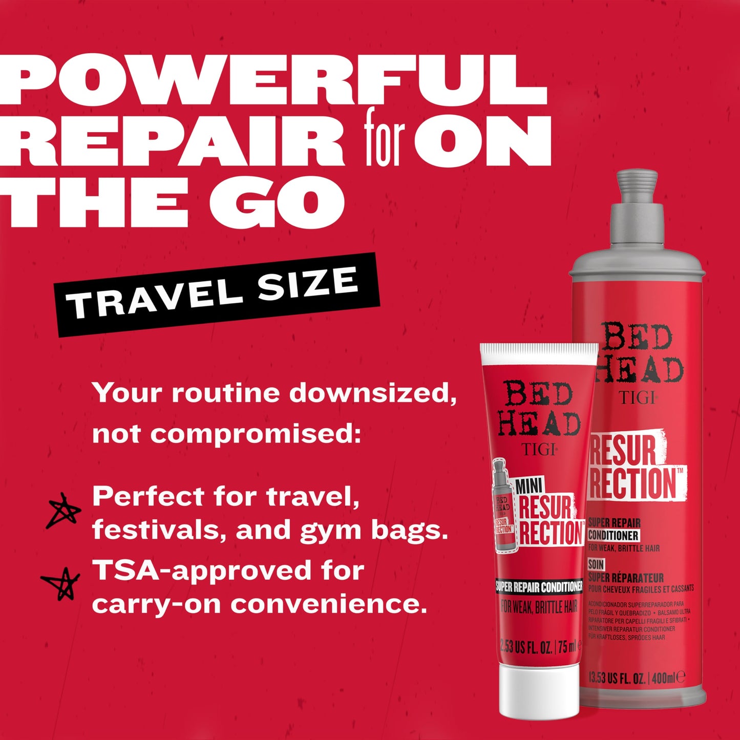 Bed Head by TIGI Resurrection Repair Conditioner for Damaged Hair Travel Size 3.38 fl oz Beauty & Personal Care TIGI
