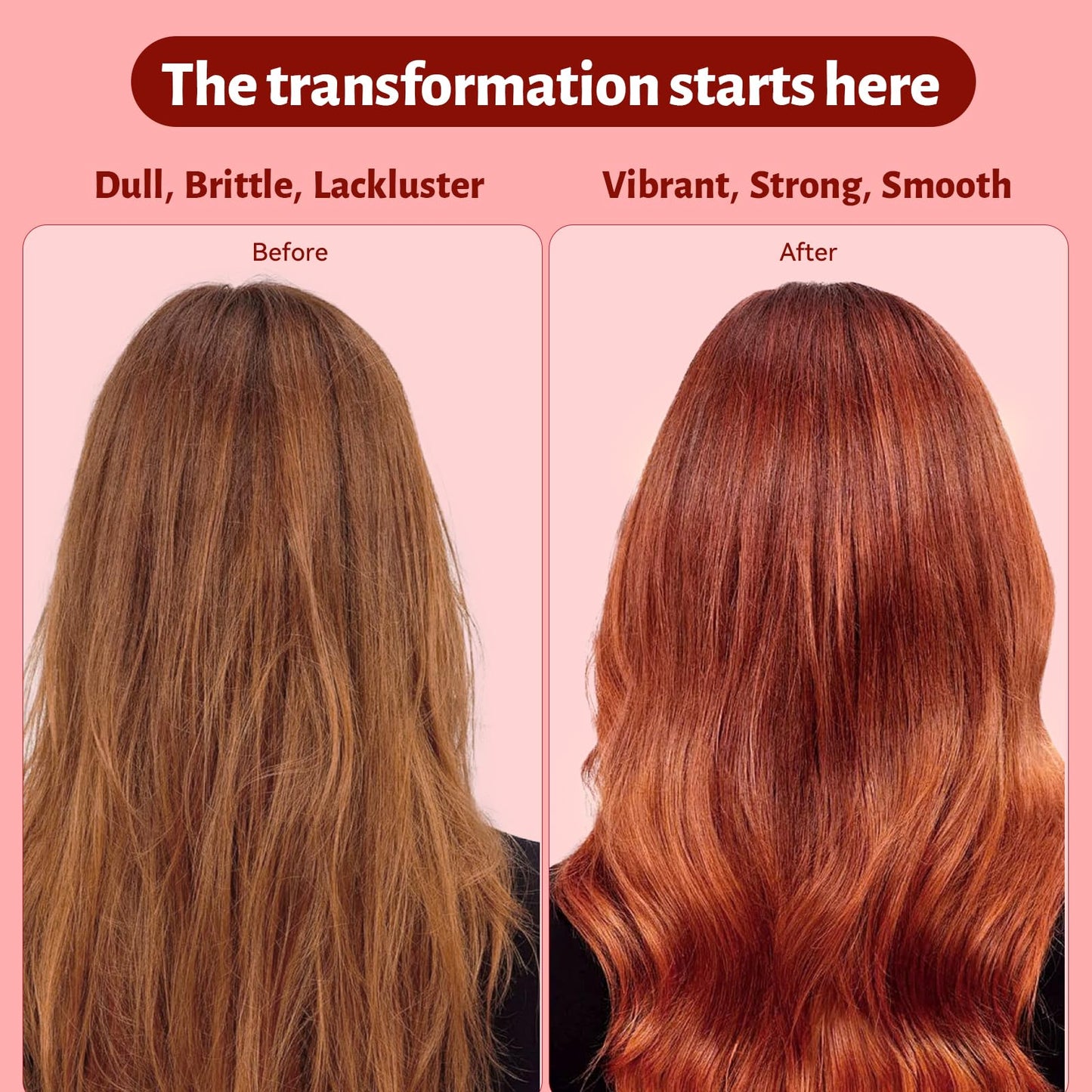 Color Treated Red Hair Shampoo and Conditioner Set with Pomegranate Extract for Copper Brightening and Strengthening, for Women and Men, 16.8oz*2 Beauty & Personal Care L LUSETA