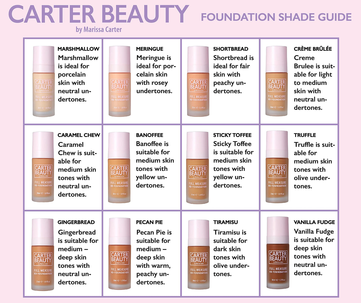 Carter Beauty By Marissa Carter Full Measure HD Foundation- Water-Based, Super Soft Skin Perfector - Vegan And Cruelty Free, Paraben And Sulfate Free Beauty & Personal Care Carter Beauty